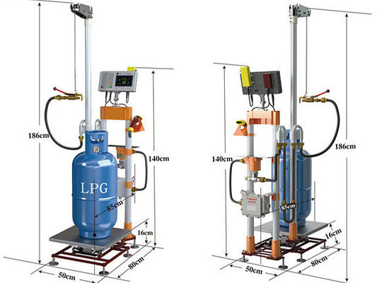 Τα LPG αερίου πετρελαίου που γεμίζουν τις κλίμακες με την κάρτα 4G SIM συλλέγουν τα στοιχεία ξαναγεμισμάτων